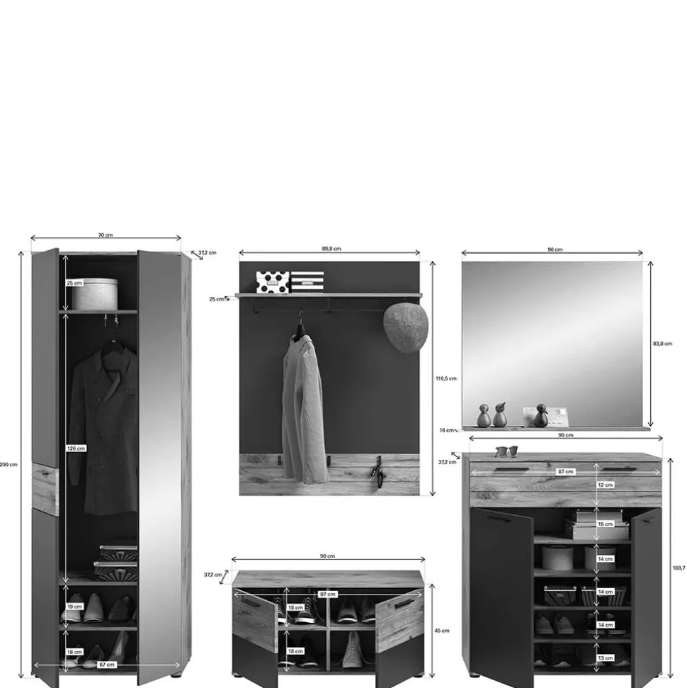 Kompletteinrichtung für den Flur - Catamaron (fünfteilig)