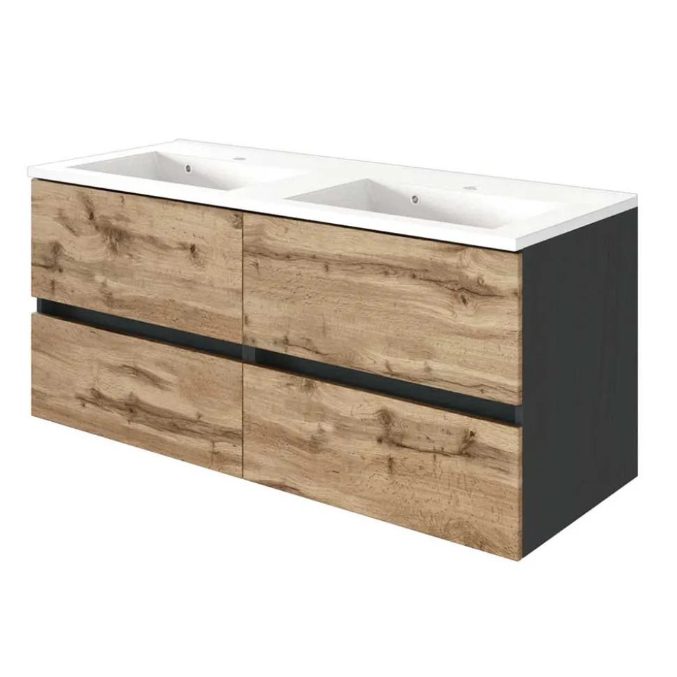 Kompletter Waschtisch doppelt mit Schubladen - Endely