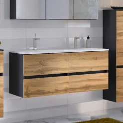 Kompletter Waschtisch doppelt mit Schubladen - Endely