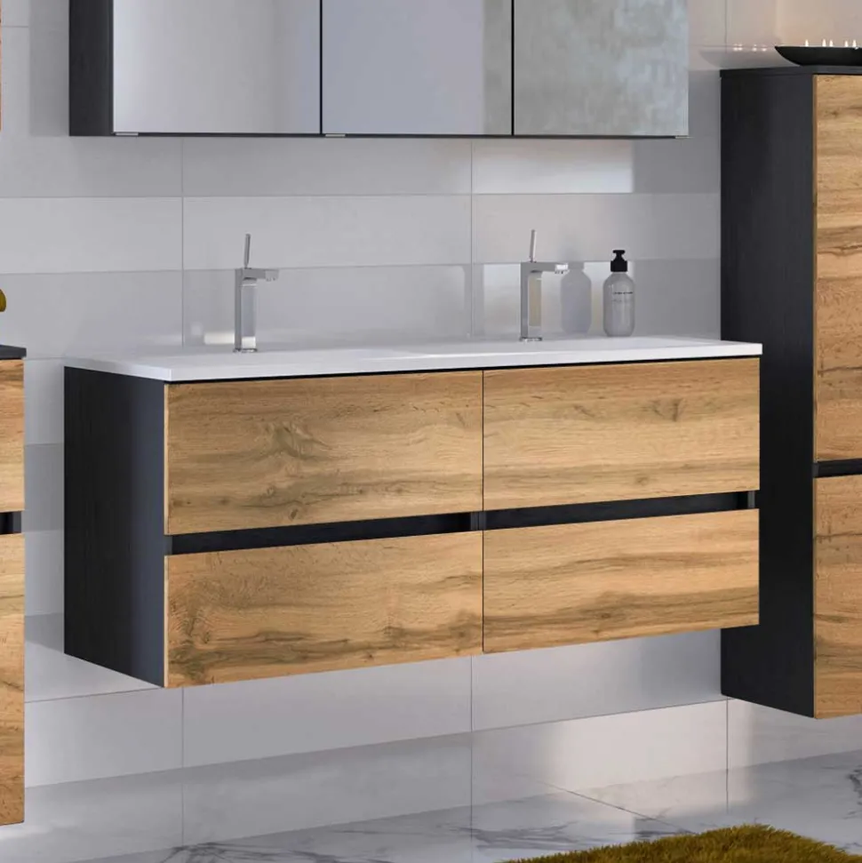 Kompletter Waschtisch doppelt mit Schubladen - Endely