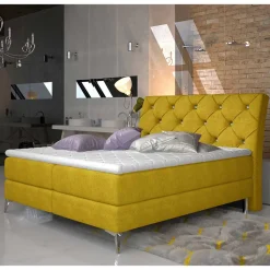 Komplettes Polsterbett in Currygelb - Seventy