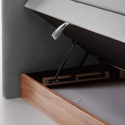 Komplettes Stauraumbett in Grau & Walnuss - Lenns