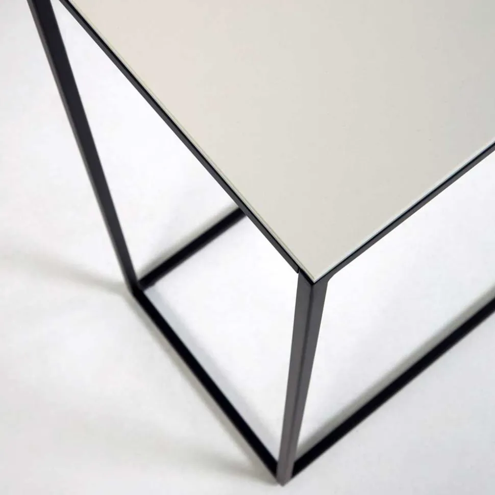 Konsolen Tisch mit Keramik Platte in Marmoroptik - Glancossa