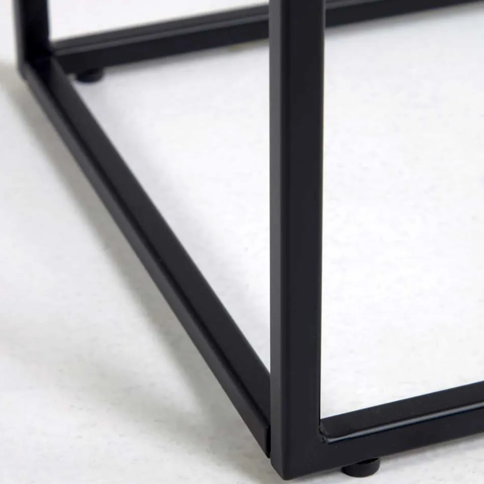 Konsolen Tisch mit Keramik Platte in Marmoroptik - Glancossa