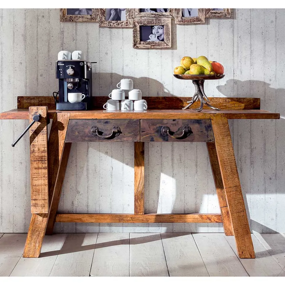 Konsolentisch aus Massivholz sandgestrahlt - Bahiro