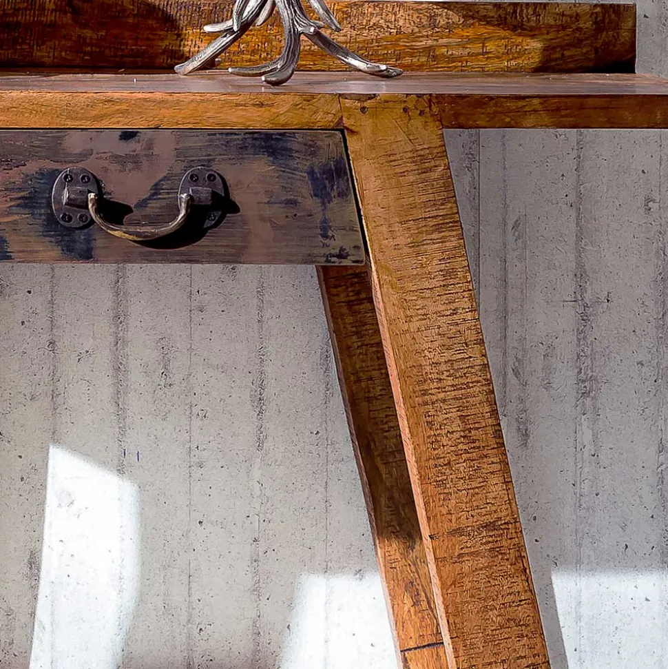 Konsolentisch aus Massivholz sandgestrahlt - Bahiro