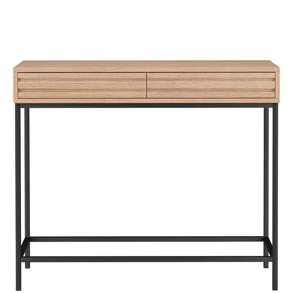 Konsolentisch in Eiche Optik und Schwarz - Lunira