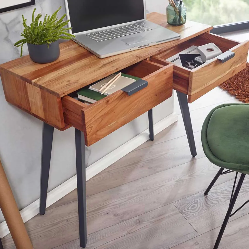 Konsolentisch Schreibtisch aus Akazie & Metall - Ishi