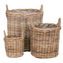 Korb Trio aus Rattan Geflecht - Ciosda (dreiteilig)