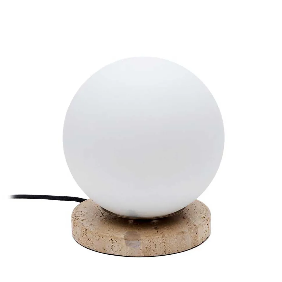 Kugel Tischlampe aus Milchglas Weiß - Zadura