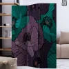 Kunstdruck Paravent mit Mohnblumen in Lila Türkis - Portamara