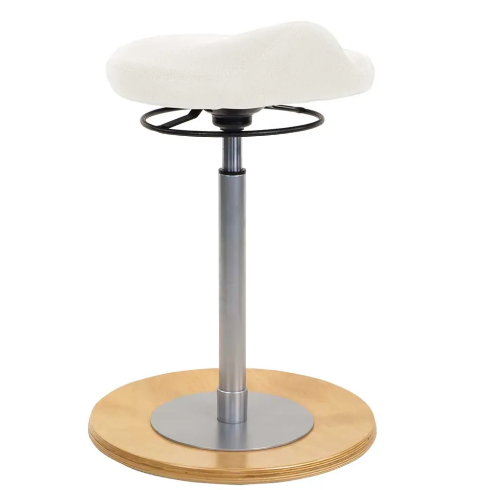 Kunstleder Arbeitshocker in Weiß - Calexia