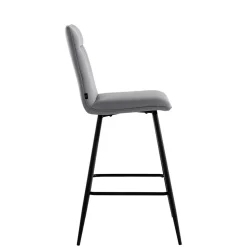 Kunstleder Barstühle in Grau - Eleganto (2er Set)