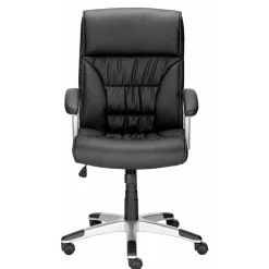 Kunstleder Bürosesseö in Schwarz & Chrom - Bicarion