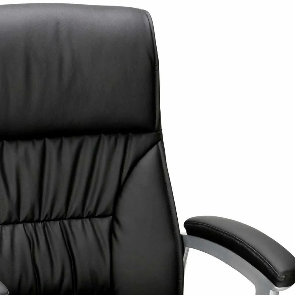 Kunstleder Bürosesseö in Schwarz & Chrom - Bicarion