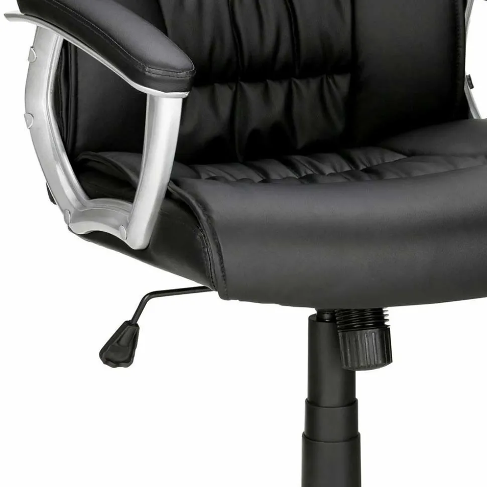 Kunstleder Bürosesseö in Schwarz & Chrom - Bicarion