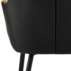 Kunstleder Esstischsessel in Schwarz - Oristano (2er Set)