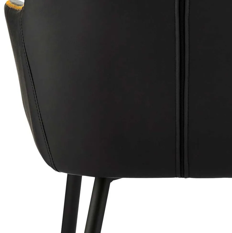 Kunstleder Esstischsessel in Schwarz - Oristano (2er Set)