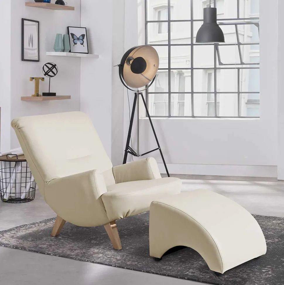 Kunstleder Polstersessel in Cremefarben - Durango