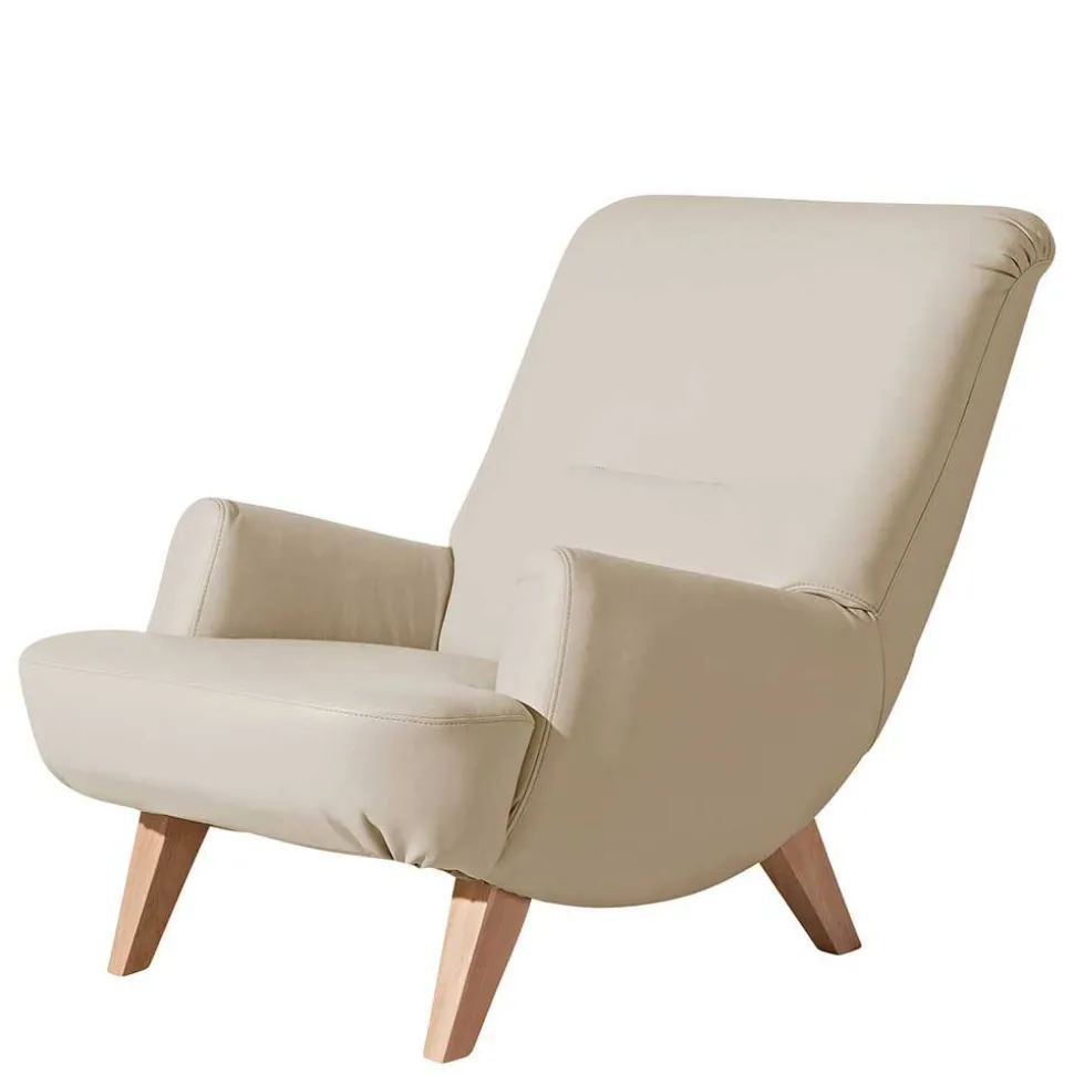 Kunstleder Polstersessel in Cremefarben - Durango