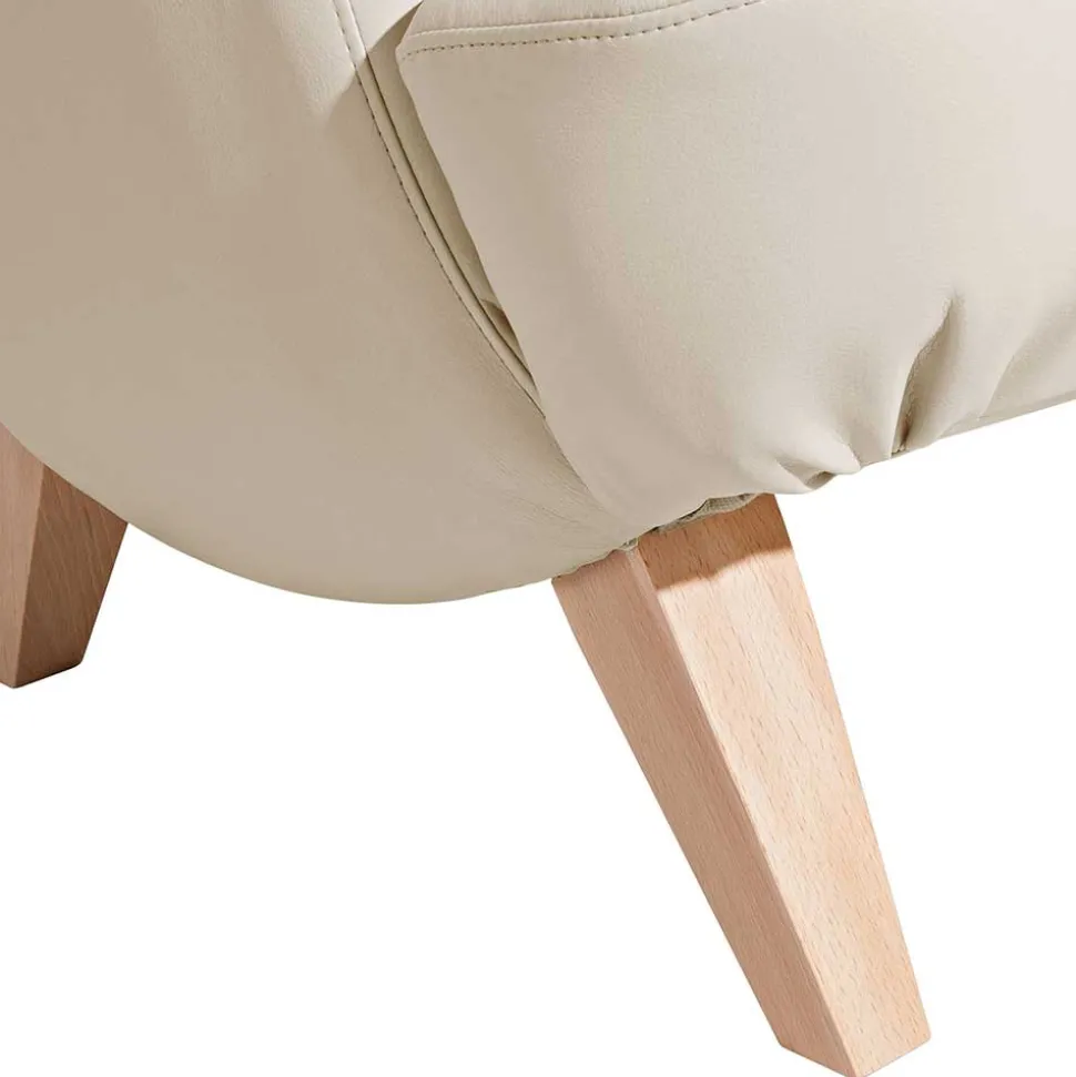 Kunstleder Polstersessel in Cremefarben - Durango