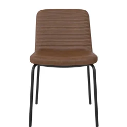 Kunstleder Polsterstühle in Braun - Laddion (2er Set)