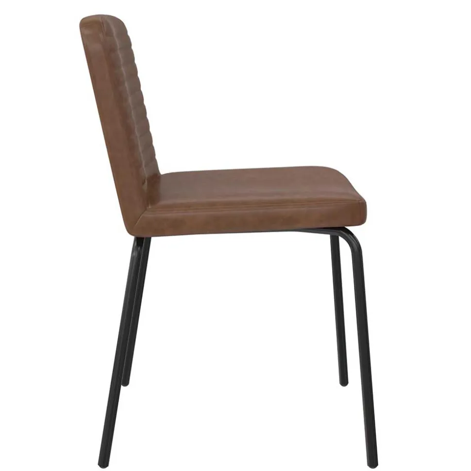 Kunstleder Polsterstühle in Braun - Laddion (2er Set)