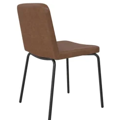 Kunstleder Polsterstühle in Braun - Laddion (2er Set)