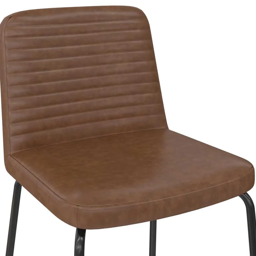 Kunstleder Polsterstühle in Braun - Laddion (2er Set)