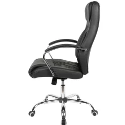 Kunstleder Schreibtischsessel in Schwarz - Elliot