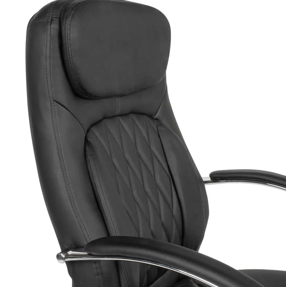 Kunstleder Schreibtischsessel in Schwarz - Elliot