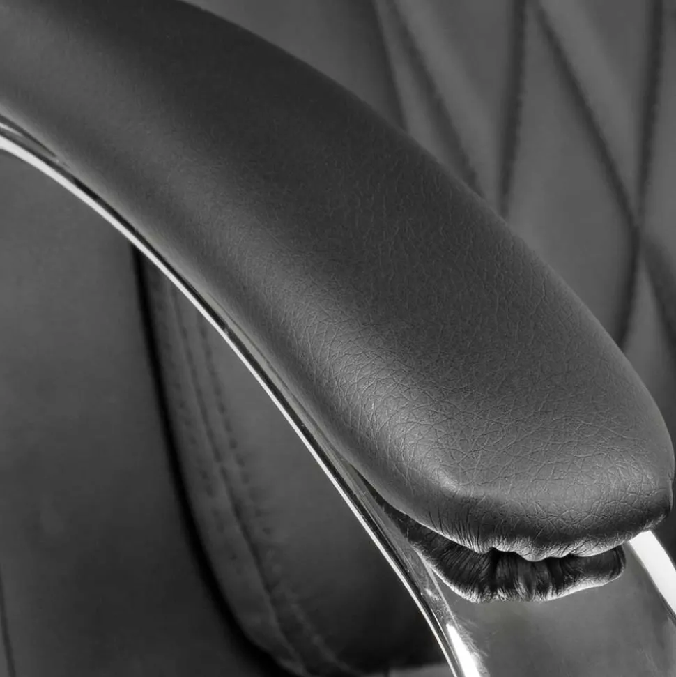 Kunstleder Schreibtischsessel in Schwarz - Elliot