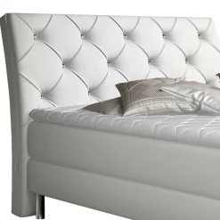 Kunstleder-Polsterbett in Weiß - Komplettbett - Cleo