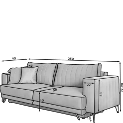 Kunstleder-Schlafsofa in Weiß - Filax