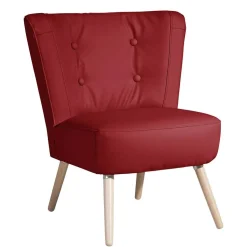 Kunstledersessel in Rot - Lilano