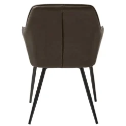 Kunstlederstühle in Dunkelbraun mit Armlehnen - Petrolina (2er Set)