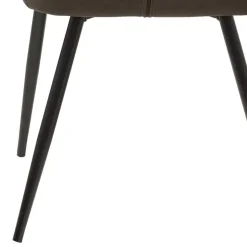 Kunstlederstühle in Dunkelbraun mit Armlehnen - Petrolina (2er Set)