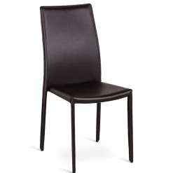 Kunstlederstuhl in Braun Badija als Stapelstuhl platzsparend (4er Set)