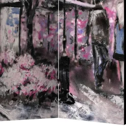 Kunstmotiv Paravent mit Romantikszene in Paris - Estern