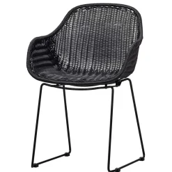 Kunstrattan Stühle in Schwarz - Delhia (2er Set)