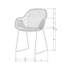 Kunstrattan Stühle in Schwarz - Delhia (2er Set)