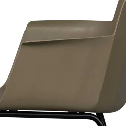 Kunststoff Armlehnenstühle in Graubraun - Cayro (4er Set)