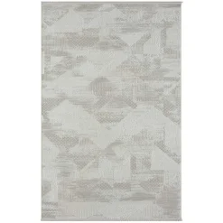 Kurzfloriger Teppich in Beige & Creme - Helsico