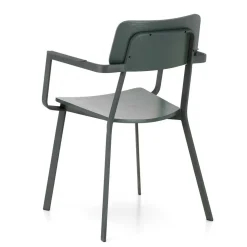 Lackierter Armlehnstuhl in Grün - Nevers (4er Set)