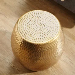 Lackierter Metall-Beistelltisch in Gold - Franc