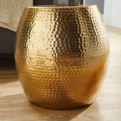 Lackierter Metall-Beistelltisch in Gold - Franc