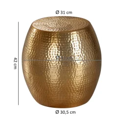 Lackierter Metall-Beistelltisch in Gold - Franc