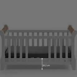 Landhaus Babybett aus Kiefer zweifarbig - Sibiuta