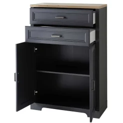 Landhaus Büro Aktenschrank in Grau & Eiche NB - Joe