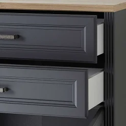 Landhaus Büro Aktenschrank in Grau & Eiche NB - Joe